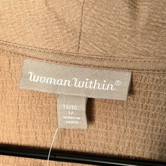 Woman Within Cardigan Khaki Crepe New 14/16 - Picture 5 of 7